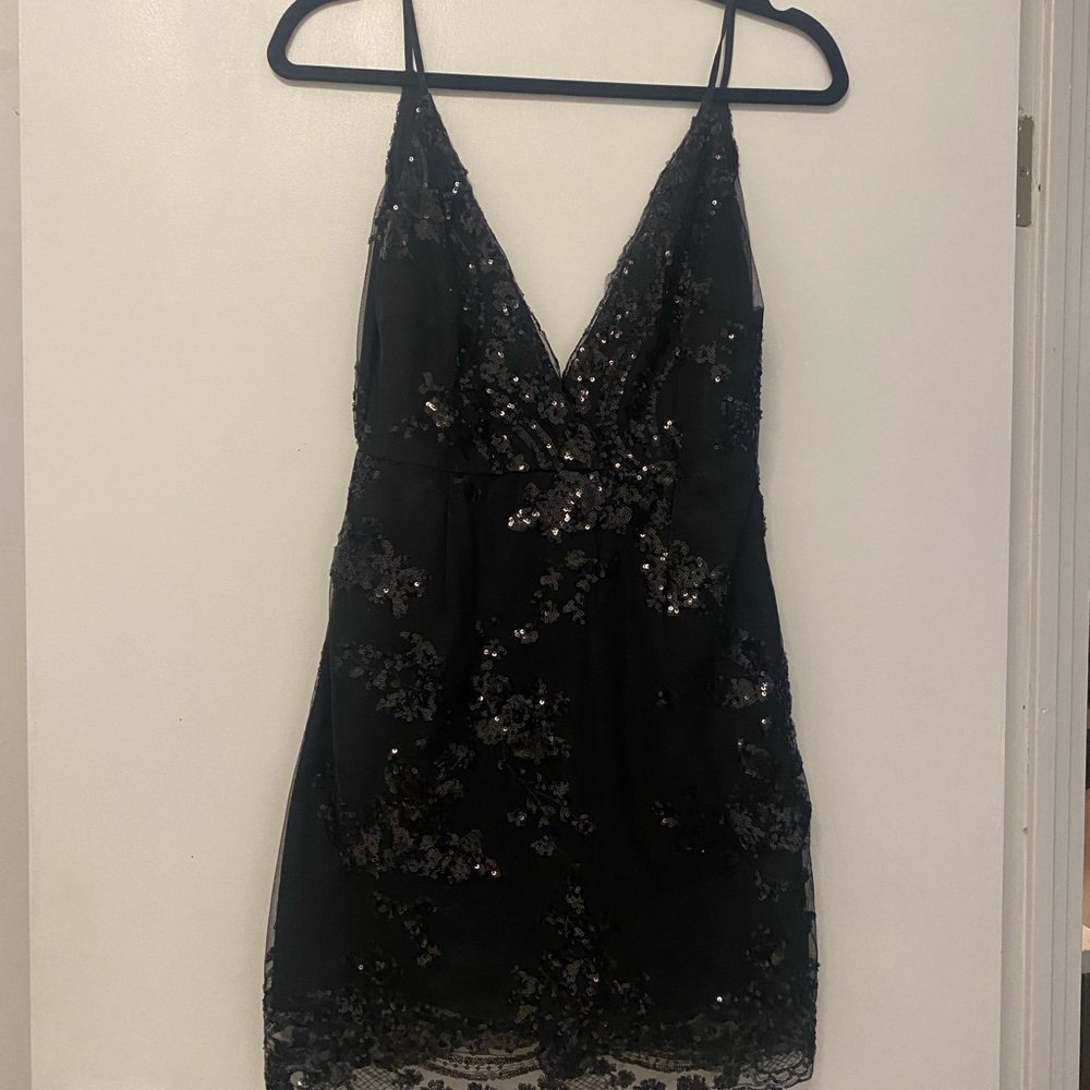 Black Mini Dress with sequin design